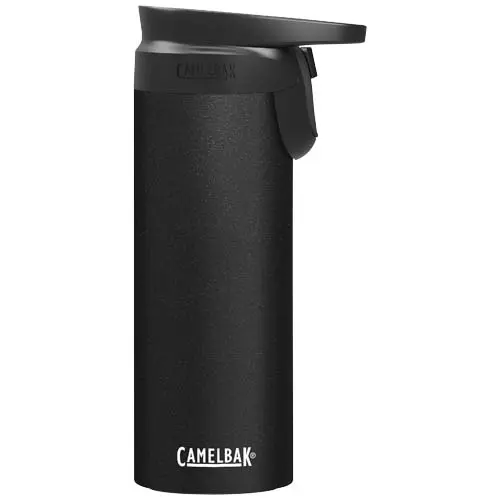 Botella térmica de acero inoxidable negra CamelBak con tapa abatible